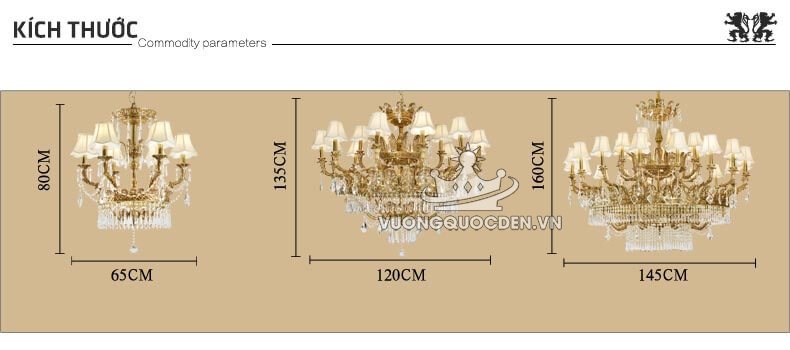 Đèn chùm đồng cao cấp khách sạn sang trọng đẳng cấp ABR158-6